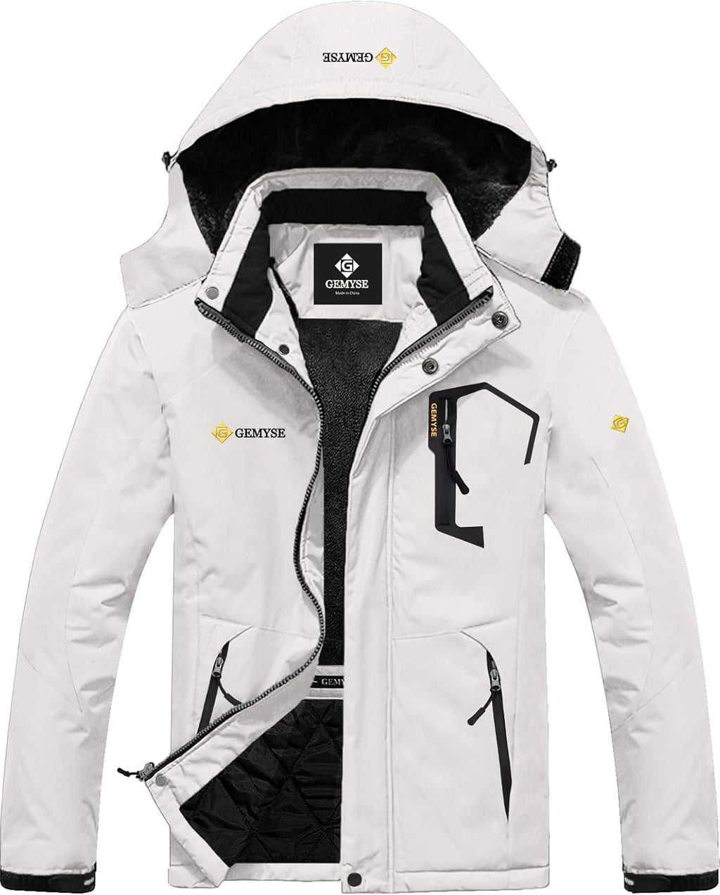 Men'S Waterproof Ski Jacket Winter Snow Coat with Detachable Hood