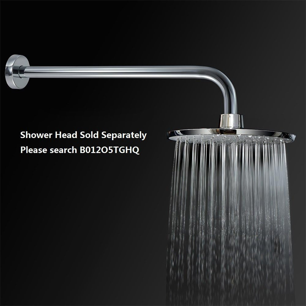 Shower Arm Extension Extra Long Water Outlet PJ1001 with Flange Made of Stainless Steel, Chrome Finish 16 Inches
