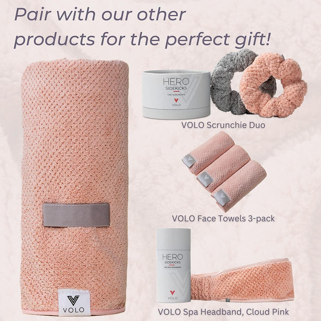 Hero Hair Towel – Ultra Soft Nanoweave™ Microfiber, Super Absorbent Quick Dry, Reduces Dry Time 50%, Anti-Frizz & Breakage, Secure Snug Strap, Large Wrap for All Hair Types - Luna Gray