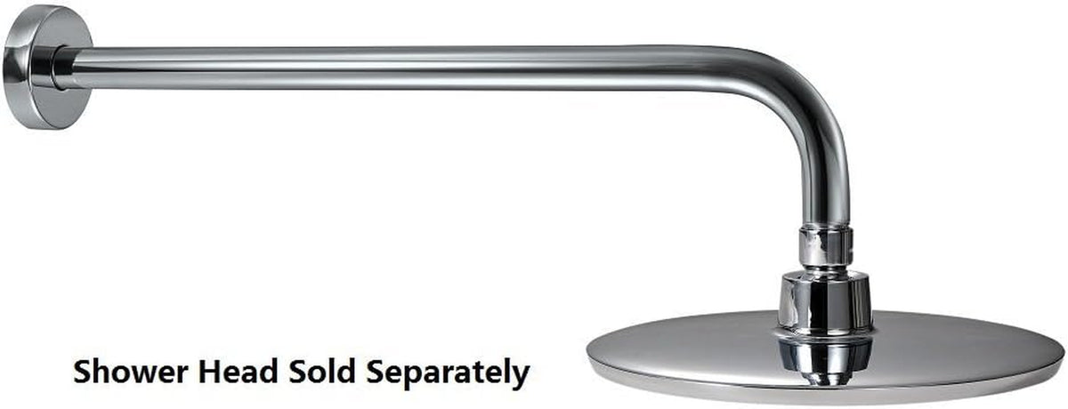 Shower Arm Extension Extra Long Water Outlet PJ1001 with Flange Made of Stainless Steel, Chrome Finish 16 Inches