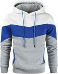 Men'S Novelty Color Block Pullover Fleece Hoodie Casual Sweatshirt