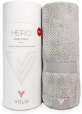 Hero Hair Towel – Ultra Soft Nanoweave™ Microfiber, Super Absorbent Quick Dry, Reduces Dry Time 50%, Anti-Frizz & Breakage, Secure Snug Strap, Large Wrap for All Hair Types - Luna Gray